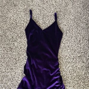 Elegant Purple Satin Dress